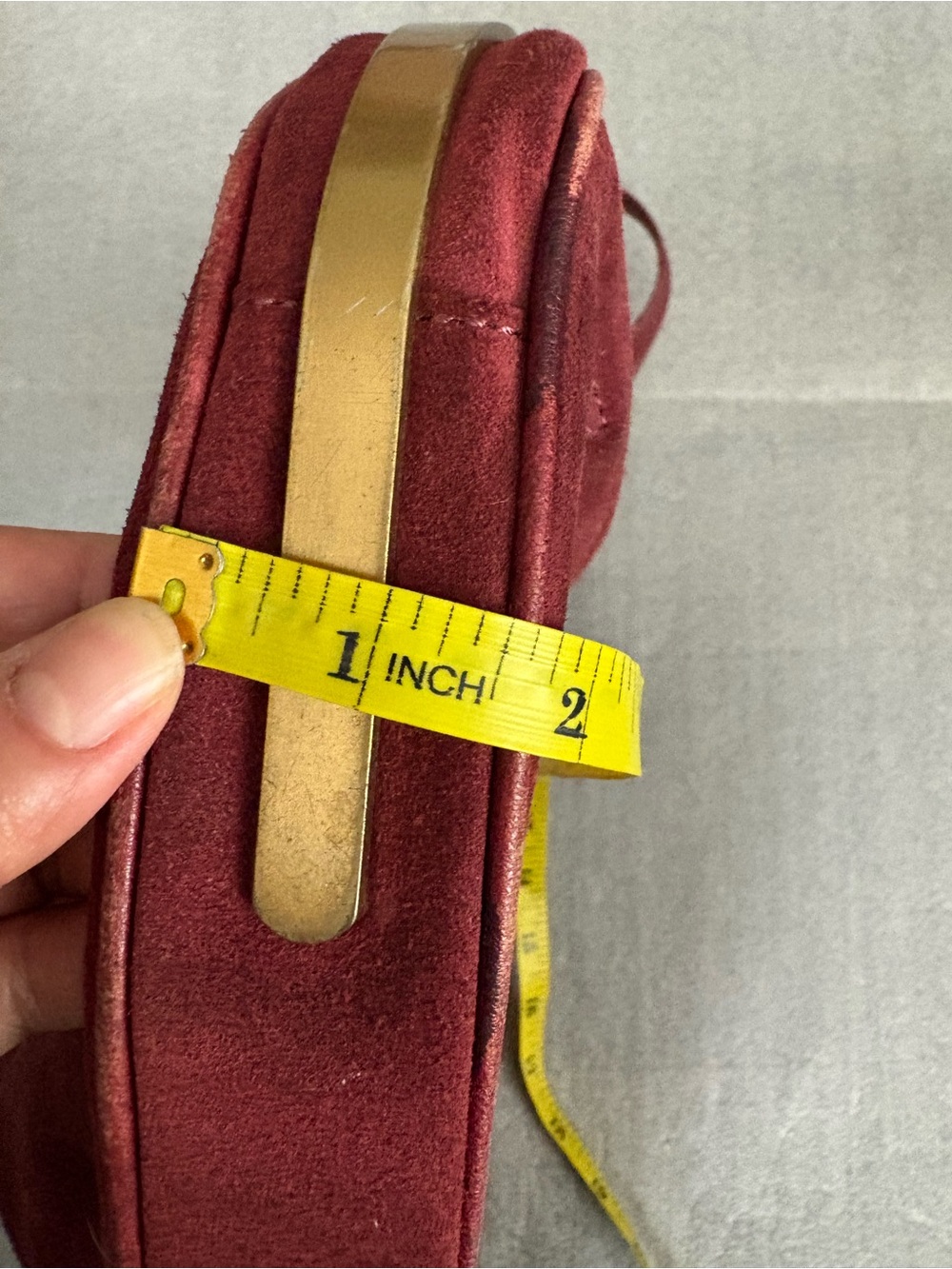 Club Monaco Burgundy Suede Leather Shoulder Bag with Leather Trim - Picture 14 of 14